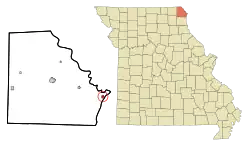 Location of Alexandria, Missouri