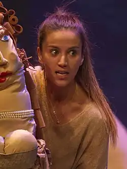 Salas the 41st Almagro's International Classical Theatre Festival in 2018 during a staging of Calderón de la Barca's play No hay burlas con el amor