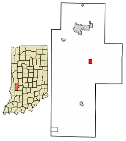 Location of Center Point in Clay County, Indiana.