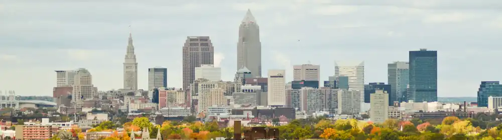 Skyline of Cleveland from University Circle in 2015