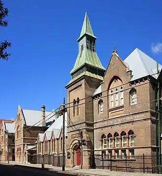 Cleveland Street Intensive English High School at its old site, now the location of Inner Sydney High School