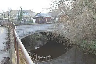 Clonskeagh Bridge seen from upstream on the left banl=k