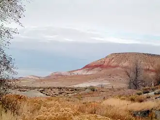 Brightly colored strata in the upper part of the Cloverly Formation near Shell.
