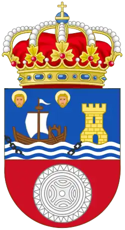 Coat of arms of Cantabria, featuring the heads of Saints Emeterius and Celedonius