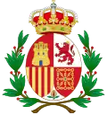 Coat of arms of the Realm, Provisional Government, Laurel wreath variant (1868–1870)