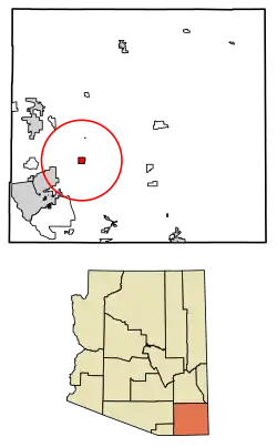 Location of Tombstone in Cochise County, Arizona