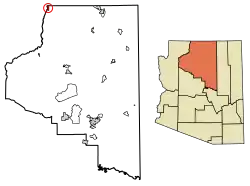 Location of Fredonia in Coconino County, Arizona.