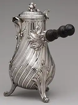 French Rococo coffeepot; 1757; height: 29.5&nbsp;cm; Metropolitan Museum of Art