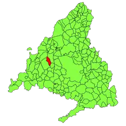 Location of Colmenarejo in Madrid