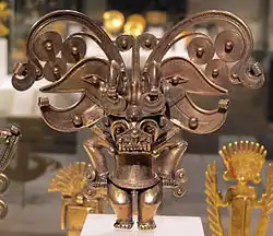 Anthropomorphic pendant; 1000–1550; gold alloy casting; width: 14.6&nbsp;cm (53⁄4 in.); Metropolitan Museum of Art (New York City)