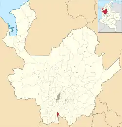 Location of the municipality and town of La Pintada in the Antioquia Department of Colombia