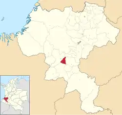 Location of the municipality of Sucre in the Cauca Department