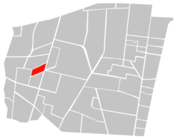 Location of Colonia Noche Buena (in red) within Benito Juárez borough