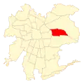 Map of La Reina commune within Greater Santiago