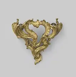 Gilt and hammered bronze corbel of a clock by Jean Joseph de Saint-Germain and J. Boullé (c. 1745&nbsp;– c. 1749)
