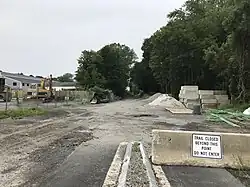 Construction heading towards Natick Center station