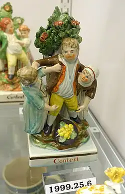 "Contest", one of a pair, 1800-1815, pearlware