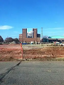 Convention Hall during the construction of the Stride Bank Center