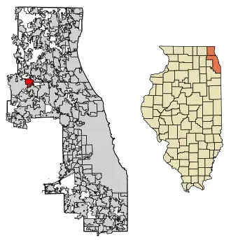Location of Barrington in Cook and Lake counties, Illinois.