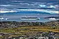 Cruise ships in the fjord front of Ilulissat