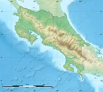 Map showing the location of Monteverde Cloud Forest Reserve