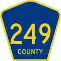 State Road 249 and County Road 249 marker