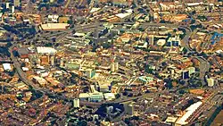 Aerial photograph showing the whole city centre