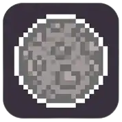 A pixel art illustration of a moon