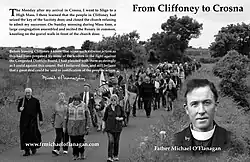Cover of From Cliffoney to Crosna, depicting a re-enactment of the turbury-rights protest led by Fr. Michael O'Flanagan in 1915.