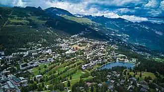 Aerial view of Crans-Montana