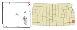 Location within Crawford County and Kansas