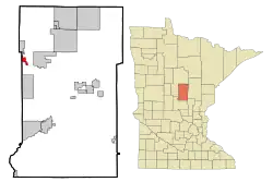 Location of Pequot Lakes within Crow Wing County, Minnesota