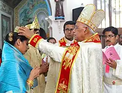 Crowning during a Nasrani wedding in the Syro-Malabar Catholic Church