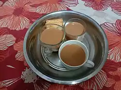 Milk tea served in India