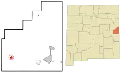 Location of Melrose, New Mexico