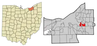 Location in Cuyahoga County, Ohio