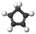 Ball and stick model of cyclopentadiene