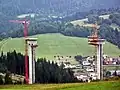 Construction of the Valy Bridge in September 2015, view from Hrčava
