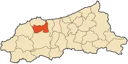 Location of Kaous in the Jijel Province