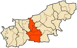 Location of Thénia within Boumerdès Province