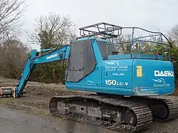 Waterways Ireland Daewoo Solar 150LC-V crawler excavator, used for canal maintenance