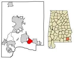 Location of Pinckard in Dale County, Alabama.