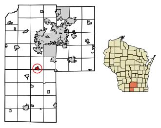 Location of Belleville in Dane County, Wisconsin.