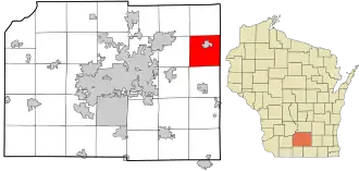 Location in Dane County and the state of Wisconsin.