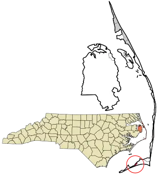 Location in Dare County and the state of North Carolina