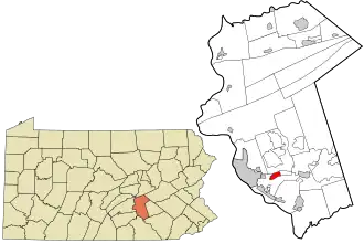 Location in Dauphin County and state of Pennsylvania.