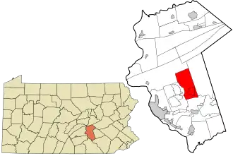 Location in Dauphin County and state of Pennsylvania.