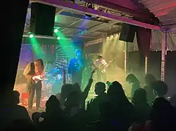 Dead Tooth performing in Brooklyn on February 2, 2025. Left to right: Taylor Mitchell, Michael Cohen, Zach James Ellis, John Stanesco, and James Duncan.