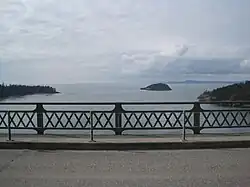 Looking west towards Deception Pass strait from the top of the bridge