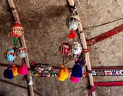 Decorations inside a Shahsevan nomadic tent.